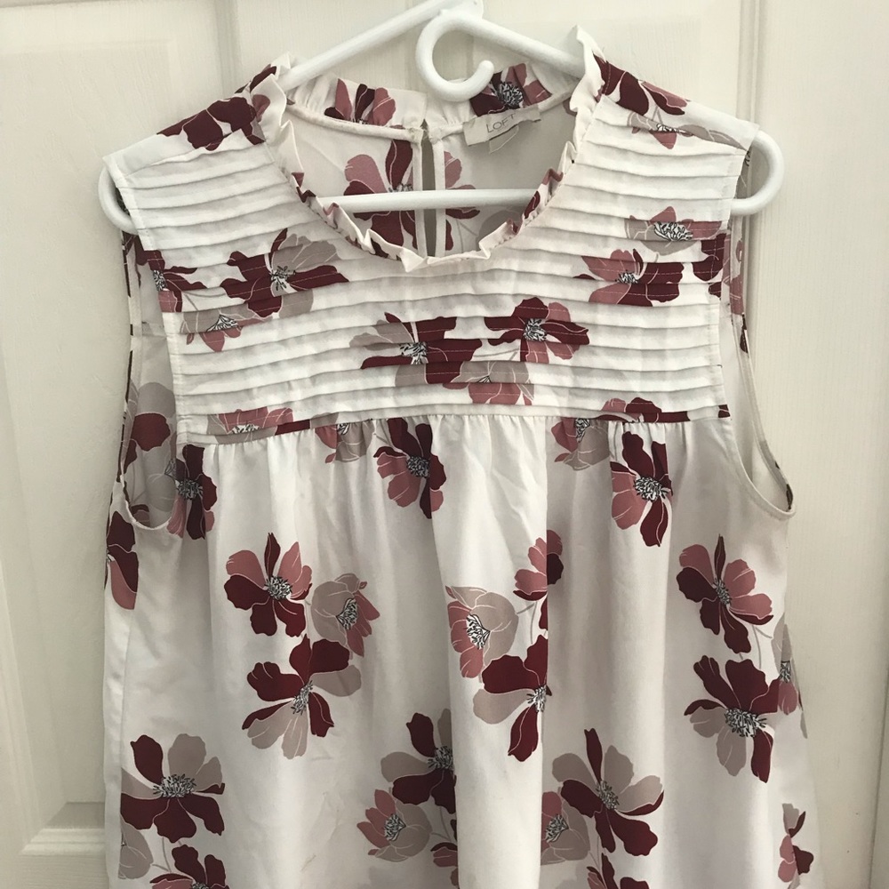 LOFT Graphic-Print Shell Blouse